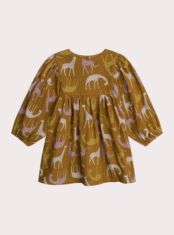 DPAM Παιδικό Φόρεμα για Κορίτσια Brown Giraffes ΚΑΦΕ