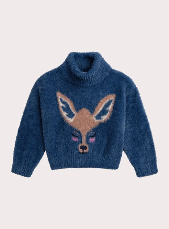 Παιδικό Πουλόβερ για Κορίτσια Navy Deer ΜΠΛΕ - DPAM - 