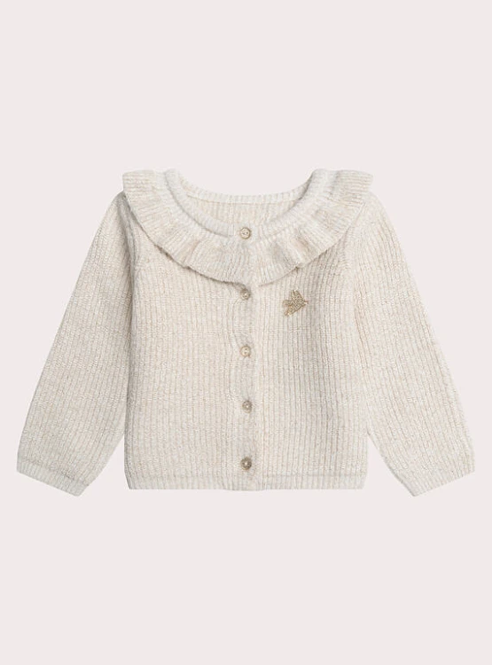DPAM Βρεφική Ζακέτα για Κορίτσια Knit Dove ΛΕΥΚΟ