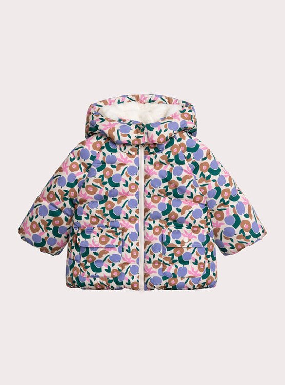 DPAM Βρεφικό Μπουφάν για Κορίτσια Floral Puffer ΡΟΖ