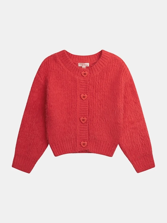 Παιδική Ζακέτα για Κορίτσια Knit Red ΡΟΖ - DPAM - 