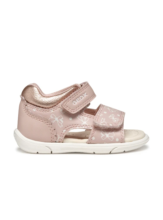 GEOX Βρεφικά Παπούτσια Geox Sandal Zapito Full για Κορίτσια Pink Bows (Μεγέθη 20-26) ΡΟΖ