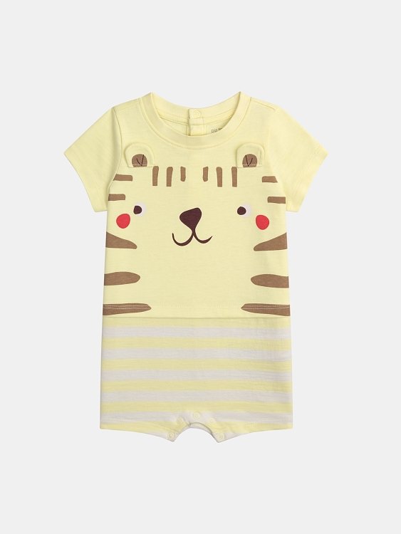 DPAM Βρεφική Ολόσωμη Πιτζάμα για Αγόρια Cutie Tiger ΚΙΤΡΙΝΟ