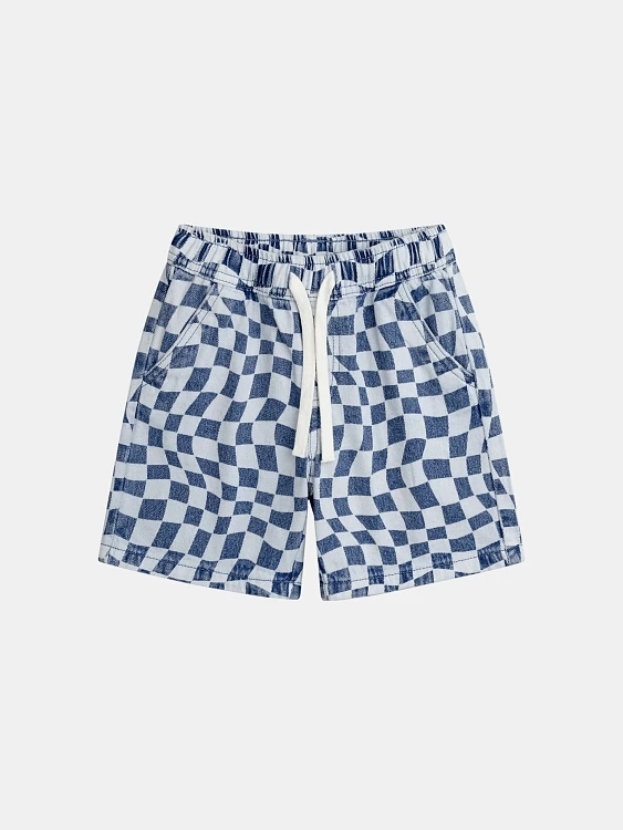 Παιδικό Σορτς για Αγόρια Denim Checkerboard ΜΠΛΕ - DPAM - 