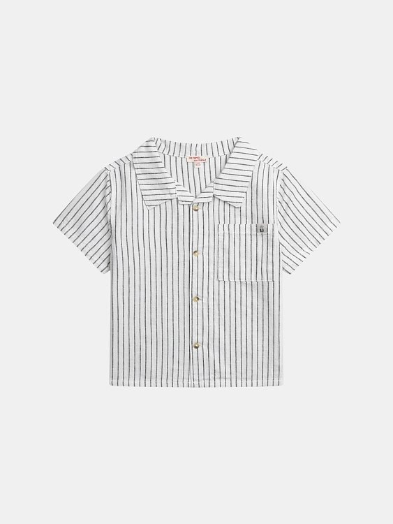 DPAM Παιδικό Πουκάμισο για Αγόρια Striped Day ΛΕΥΚΟ