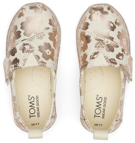 Βρεφικά Παπούτσια Toms για Κορίτσια Gold Flowers