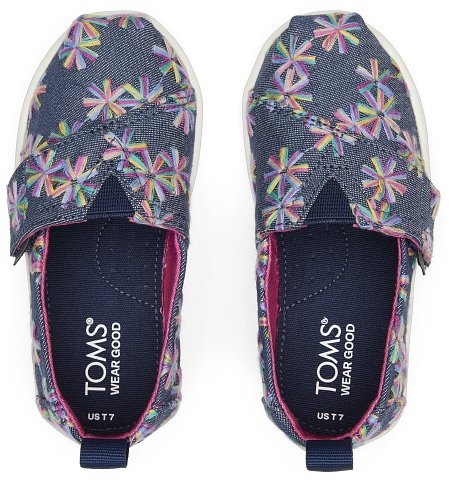 Βρεφικά Παπούτσια Toms για Κορίτσια Blue Flowers