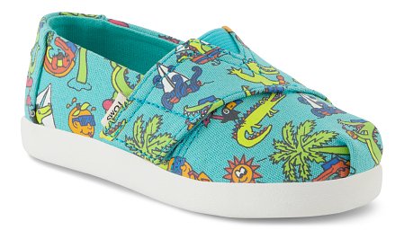 Βρεφικές Εσπαντρίγιες Toms για Αγόρια Aqua Blue Glow in the Dark Alligator (Μεγέθη 19,5-28,5)