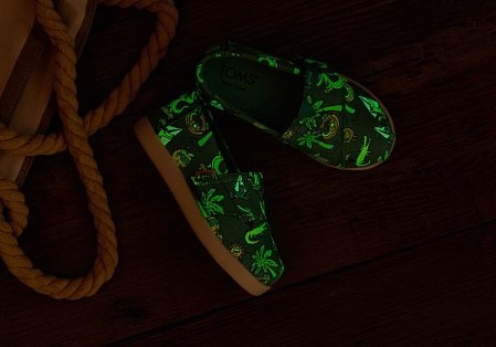 Βρεφικές Εσπαντρίγιες Toms για Αγόρια Aqua Blue Glow in the Dark Alligator (Μεγέθη 19,5-28,5)