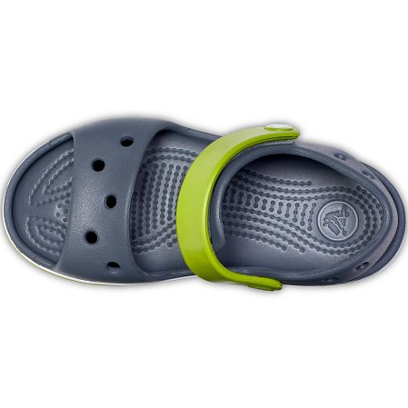 Crocs Crocband Παιδικά Σανδάλια Grey/Green (Μεγέθη 19-35)