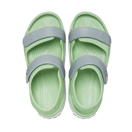 Crocs Crocband Βρεφικά Σανδάλια για Αγόρια Green Gray (Μεγέθη 19-28)