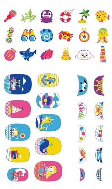 NAIL STICKER-UNDER THE SEA 38PCS