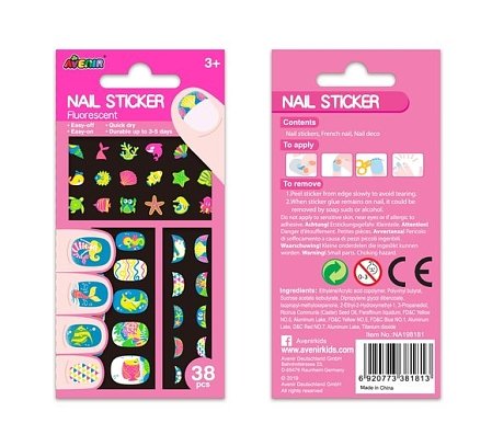 Αυτοκόλλητα Νυχιών Under the Sea Fluorescence 38 τμχ