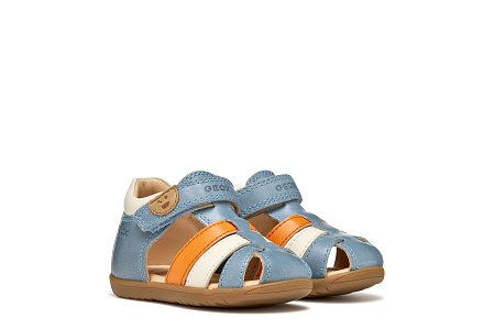 Βρεφικά Παπούτσια Geox Macchia για Αγόρια Blue/Orange (Μεγέθη 19-26)