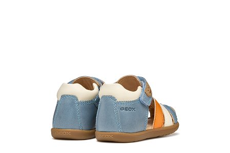 Βρεφικά Παπούτσια Geox Macchia για Αγόρια Blue/Orange (Μεγέθη 19-26)