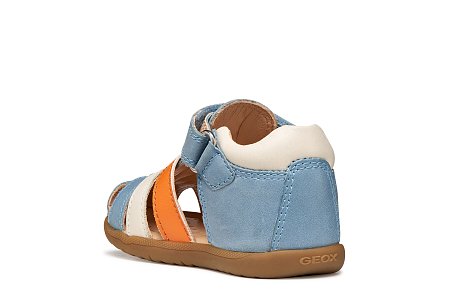 Βρεφικά Παπούτσια Geox Macchia για Αγόρια Blue/Orange (Μεγέθη 19-26)
