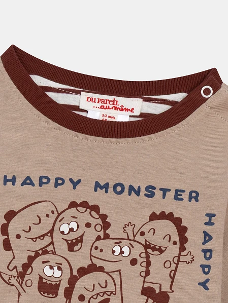 Βρεφική Μπλούζα 2 σε 1 για Αγόρια Reversible Monster