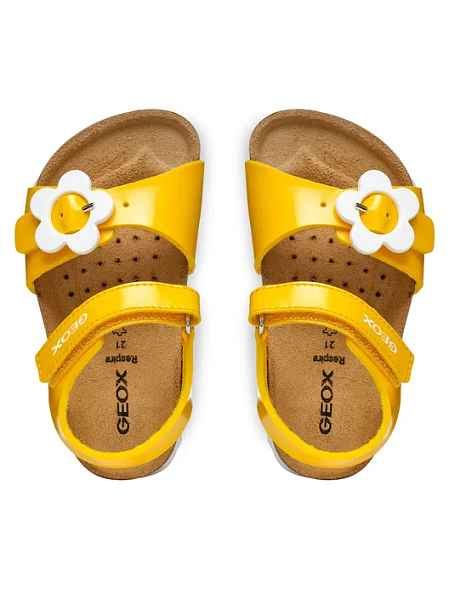 Βρεφικά Σανδάλια Geox Chalki για Κορίτσια Yellow Flower (Μεγέθη 22-27)