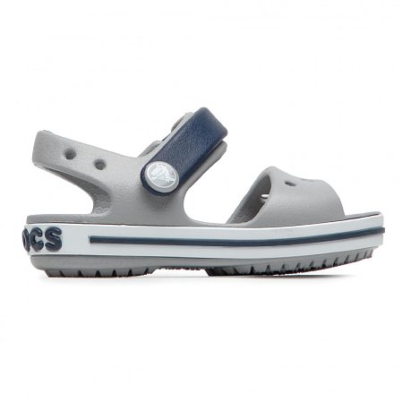 Crocs Crocband Παιδικά Σανδάλια Grey/Navy (Μεγέθη 19-35)