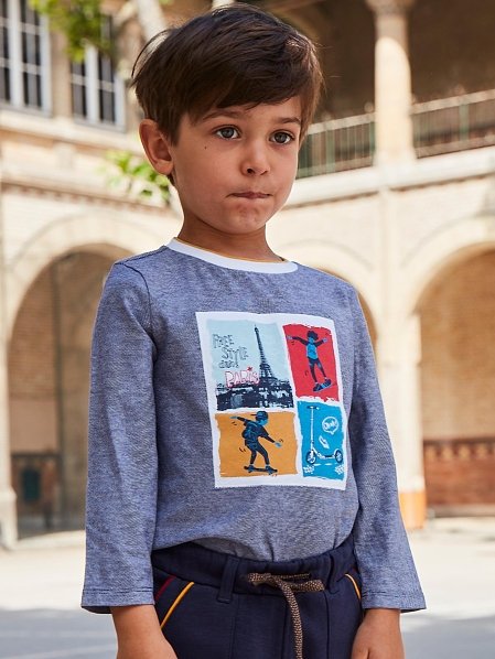 ΠΑΙΔΙΚΗ ΓΚΡΙ ΜΑΚΡΥΜΑΝΙΚΗ ΜΑΚΟ ΜΠΛΟΥΖΑ SERGENT MAJOR ΓΙΑ ΑΓΟΡΙΑ