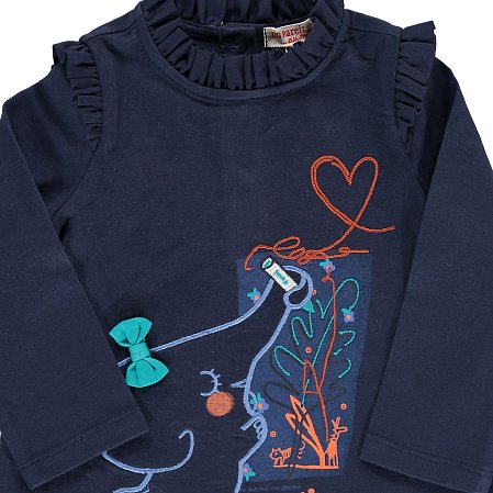 Βρεφική Μπλούζα για Κορίτσια Navy Elephant
