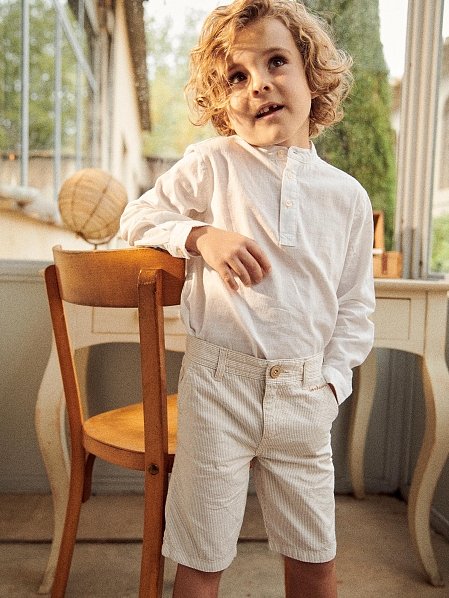 Παιδική Βερμούδα για Αγόρια Stripped Beige