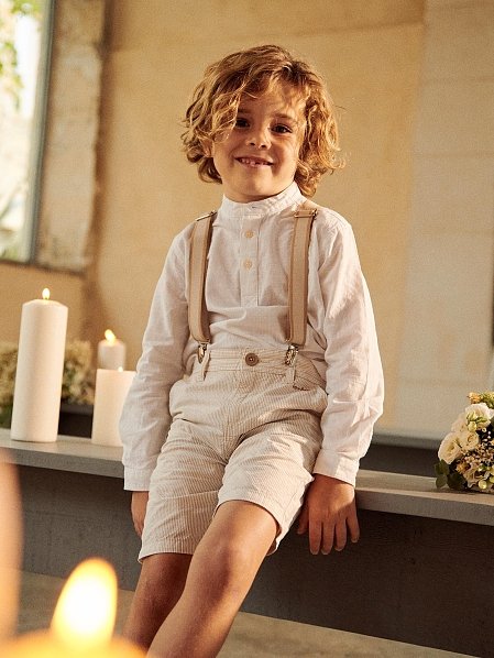 Παιδική Βερμούδα για Αγόρια Stripped Beige