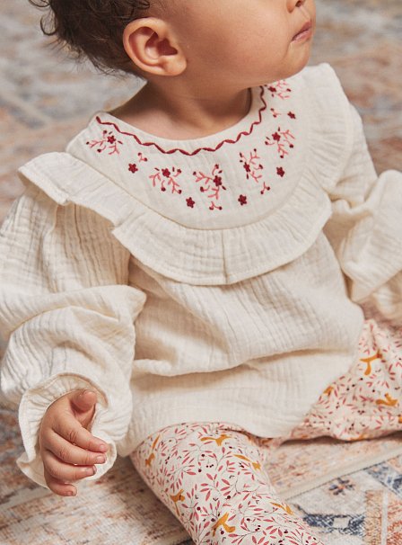 Βρεφικό Μακρυμάνικο Πουκάμισο για Κορίτσια White Fall