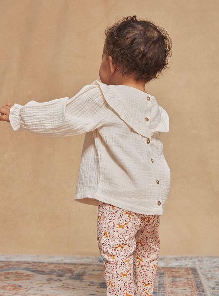 Βρεφικό Μακρυμάνικο Πουκάμισο για Κορίτσια White Fall