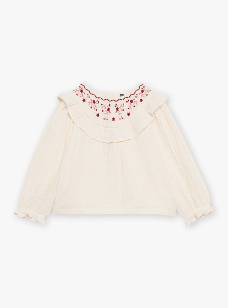 Βρεφικό Μακρυμάνικο Πουκάμισο για Κορίτσια White Fall