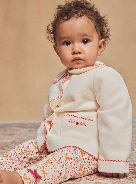 Βρεφική Ζακέτα για Κορίτσια Sergent Major Fleece White Flowers