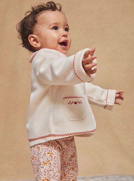 Βρεφική Ζακέτα για Κορίτσια Sergent Major Fleece White Flowers