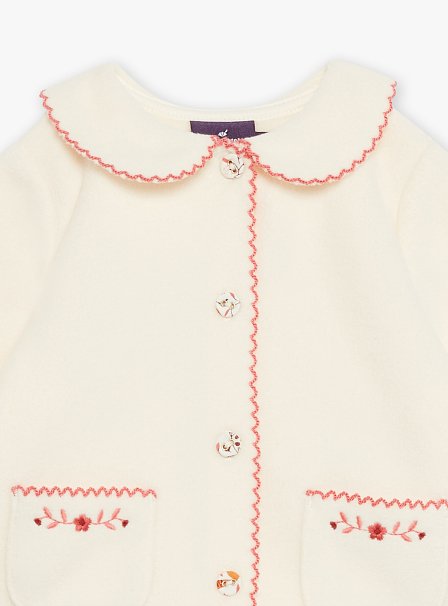 Βρεφική Ζακέτα για Κορίτσια Sergent Major Fleece White Flowers