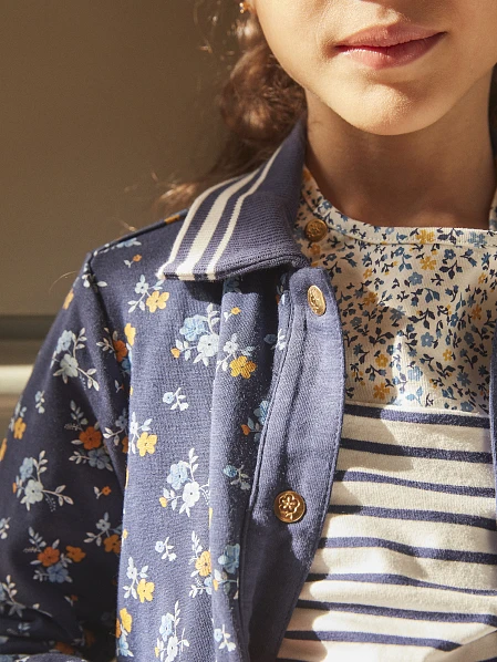Παιδική Ζακέτα για Κορίτσια Navy Flowers