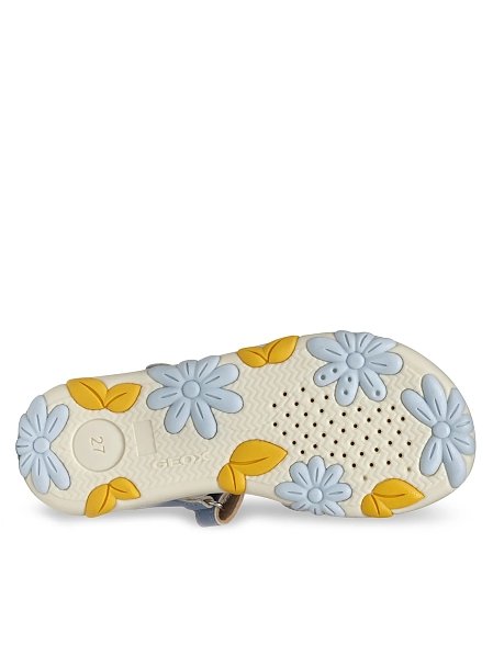 Παιδικά Σανδάλια Geox Haiti για Κορίτσια Blue Flowers (Μεγέθη 25-35)