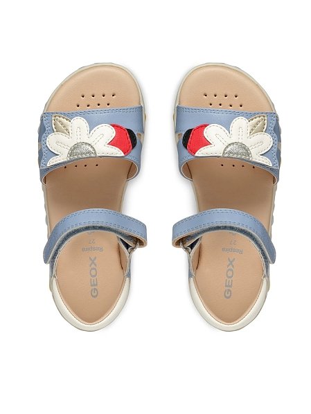 Παιδικά Σανδάλια Geox Haiti για Κορίτσια Blue Flowers (Μεγέθη 25-35)