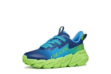 Παιδικά Παπούτσια Geox Flexyper Fast για Αγόρια Light Blue/Lime (Μεγέθη 28-36)