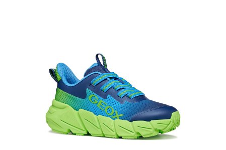 Παιδικά Παπούτσια Geox Flexyper Fast για Αγόρια Light Blue/Lime (Μεγέθη 28-36)