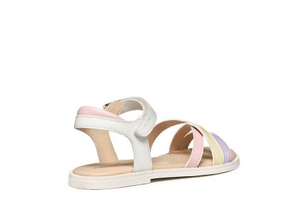 Παιδικά Πέδιλα Geox Sandal Karly για Κορίτσια White/Lilac (Μεγέθη 25-36)