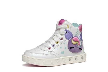 Παιδικά Παπούτσια Geox Skylin για Κορίτσια White Rainbow (Μεγέθη 25-33)