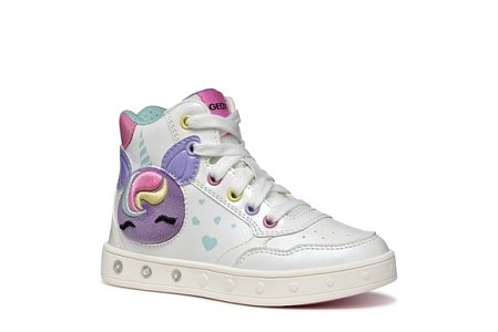 Παιδικά Παπούτσια Geox Skylin για Κορίτσια White Rainbow (Μεγέθη 25-33)