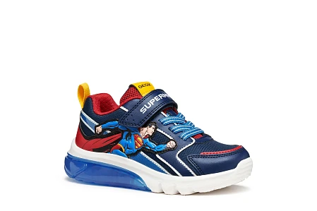 Παιδικά Παπούτσια Geox Ciberdron για Αγόρια Superman Low Blue (Μεγέθη 25-33)
