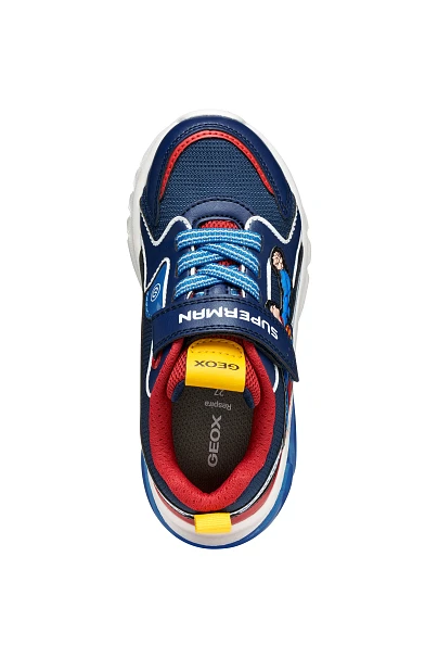Παιδικά Παπούτσια Geox Ciberdron για Αγόρια Superman Low Blue (Μεγέθη 25-33)