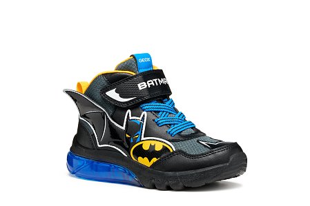 Παιδικά Παπούτσια Geox Ciberdron για Αγόρια Black Batman (Μεγέθη 26-32)