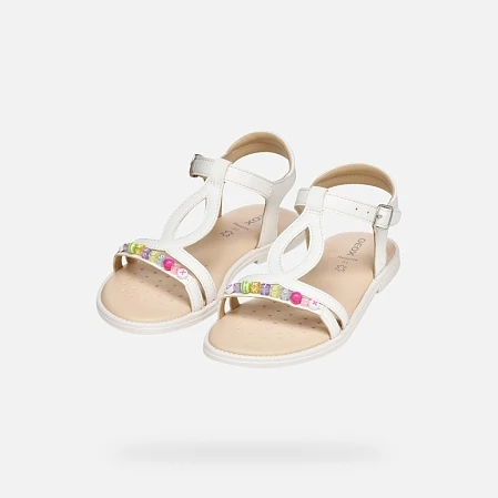 Παιδικά Πέδιλα Geox Sandal Karly για Κορίτσια White (Μεγέθη 28-36)