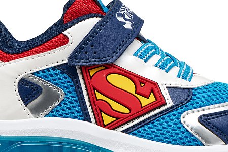Παιδικά Παπούτσια Geox Ciberdron για Αγόρια Superman Light Blue/Red (Μεγέθη 25-33)