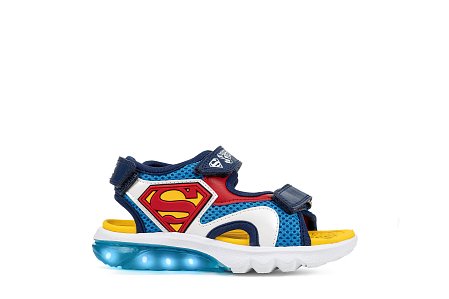 Παιδικά Παπούτσια Geox Sandal Ciberdron για Αγόρια Superman Light Blue/Red (Μεγέθη 25-33)