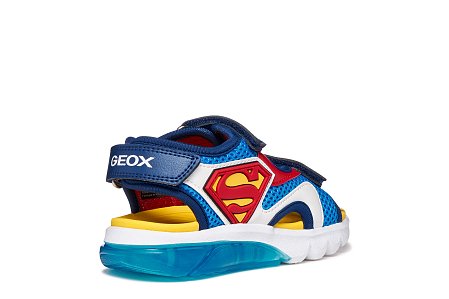Παιδικά Παπούτσια Geox Sandal Ciberdron για Αγόρια Superman Light Blue/Red (Μεγέθη 25-33)