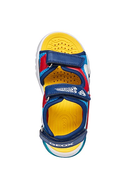Παιδικά Παπούτσια Geox Sandal Ciberdron για Αγόρια Superman Light Blue/Red (Μεγέθη 25-33)