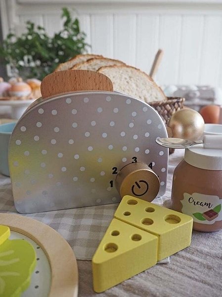 JABADABADO Ξύλινο σετ Τοστιέρα και υλικά πρωινού